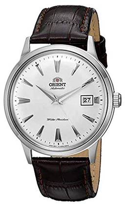 Relógio Orient 2ª geração Bambino Versão I Automático de Aço Inoxidável e Couro, Branco