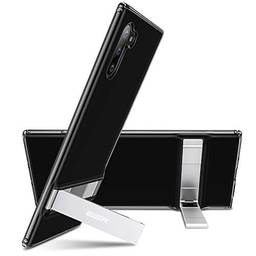 ESR Suporte de suporte de metal compatível com o Galaxy Note 10, suporte vertical e horizontal, proteção reforçada contra quedas, capa de TPU flexível para o Samsung Galaxy Note 10 de 6.3" (2019), transparente preto