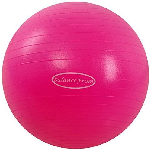 BalanceFrom Bola de exercício antiestouro e antiderrapante bola de ioga bola fitness bola de parto com bomba rápida, capacidade de 900 g (68-75 cm, GG, rosa)