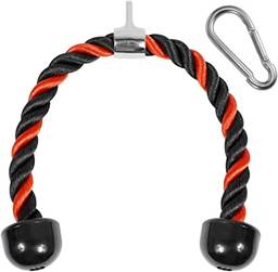 Yes4All Cabo de corda tríceps – Corda de puxar para baixo para máquina de exercícios – 68,5 cm de comprimento – Vermelho/Preto