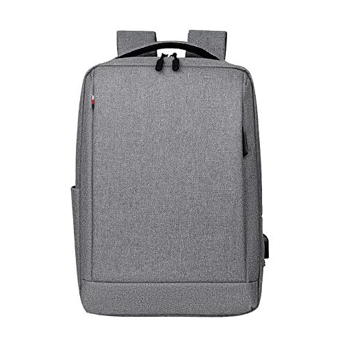 Mochila masculina para laptop de viagem de grande capacidade, carregamento USB, bolsa escolar feminina de nylon impermeável, Cinza A, G