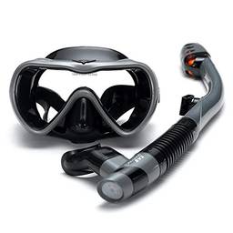 Qudai Conjunto de Snorkel à Prova de Fugas Óculos de Snorkeling Anti-embaçante para Natação Óculos com Respiração Fácil Tubo de Snorkel Seco para Snorkeling Natação Mergulho autônomo