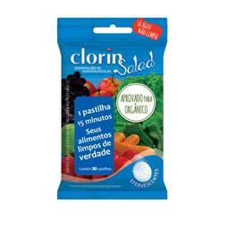 Clorin Salad - Higienizador De Verduras, Frutas e Legumes - Contém 20 Pastilhas