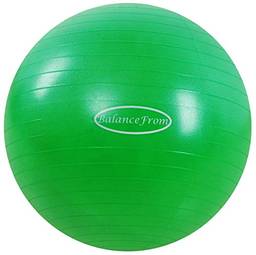 BalanceFrom Bola de exercício antiexplosão e antiderrapante bola de ioga bola fitness bola de parto com bomba rápida, capacidade de 900 g (48-55 cm, M, verde)