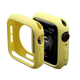 Capa case silicone para apple watch series 1 2 3 4 tamanho 44mm amarelo