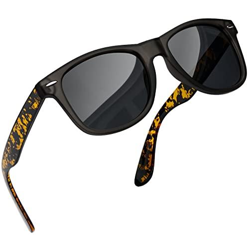 Óculos de Sol Polarizados Masculinos de Armação Grandes Joopin Óculos de Sol Quadrados para Homens Esportivos para Dirigir UV Proteção (Cinza Escuro Preto)