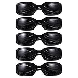 EXCEART 5Pcs Óculos de Pinhole de Orifícios Pretos Óculos Corretivos Portáteis Orifícios Completos Óculos Esportivos Óculos de Supplies para Mulheres E Homens
