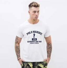 Camiseta Masculina Básica Polo Marine (Branca, GG)