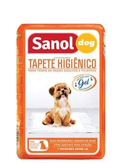 Tapete higiênico, Sanol Dog, 7 unid, Branco, Tamanho total 60cm X 80cm