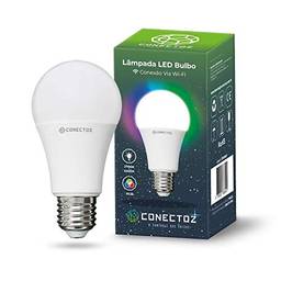 Smart Lâmpada Inteligente LED A60 Bulbo Wi-Fi Conectoz, Acompanha Ritmo da Música, E27, 9W, RGBW Colorido, Branco Frio e Quente, Ajuste de Intensidade, Compatível com Alexa, Smart Home