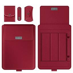 QIUMING Bolsa para laptop 11/12/13/14/15/16 polegadas capa para notebook bolsa fina com armazenamento de mouse e alça de cabo (cor: vermelho, tamanho: 13/14)