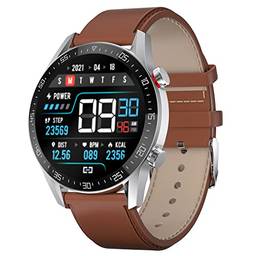 Smarwatch Blulory G5, Bluetooth 5.0, IP68, Tela 1.28" HD, Relógio inteligente para Android iOS (Castanho)