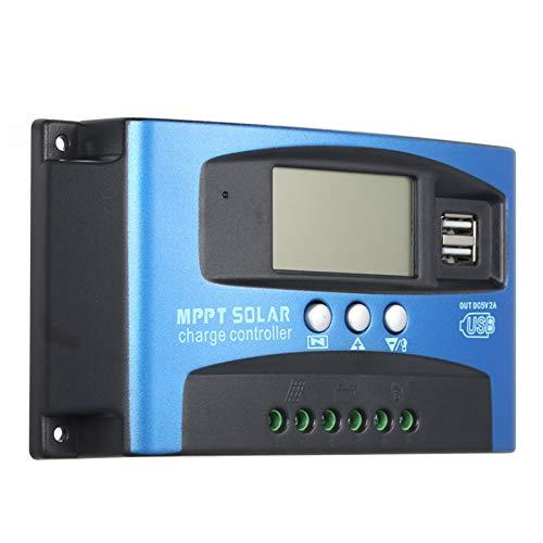 KKmoon Controlador de carga solar MPPT 100A Display LCD USB duplo regulador de carregador de painel solar automático