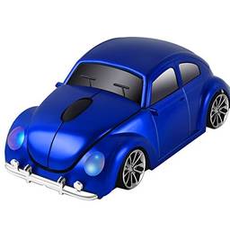 Usbkingdom Mouse sem fio 2,4 GHz Cool 3D Sport em forma de carro ergonômico óptico sem fio com receptor USB para PC, laptop, computador, notebook 1600DPI azul
