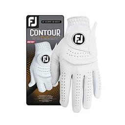 FootJoy Luva de golfe masculina Contour FLX, pérola, médio/grande, usada na mão esquerda