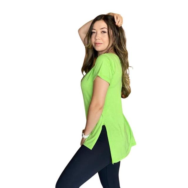 Blusa Feminina Sobre Legging Longa Tapa Bumbum Fitness Liso Camisa (Verde, G)