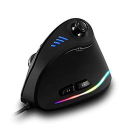 KKmoon Zelotes C-18 Vertical Wired Gaming Mouse 11 Botões Programáveis ??Ajustáveis ??10000DPI Laser Engine RGB Light Belt 128KB Memória On-board