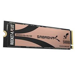 SABRENT SSD interno 500 GB Rocket 4 Plus NVMe 4.0 Gen4 PCIe M.2 otimizado para PS5 Extreme Performance Solid State Drive (SB-RKT4P-500)