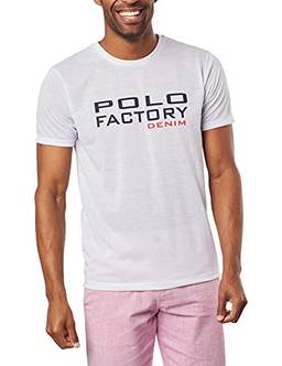 Camiseta Gola Careca, Estampa Polo Factory Classic, Club Polo Collection, Masculina, Branca, GG