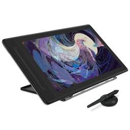 HUION Mesa digitalizadora Kamvas Pro 16 2.5K QHD com tela QLED Tablet gráfico totalmente laminado com caneta, tablet de arte digital de 15,6 polegadas compatível com Mac, PC, Android e Linux