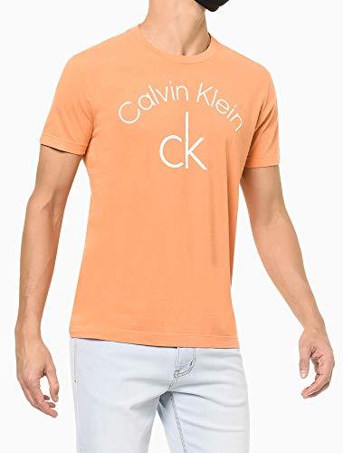 Camiseta Slim, Calvin Klein, Masculino, Laranja, G