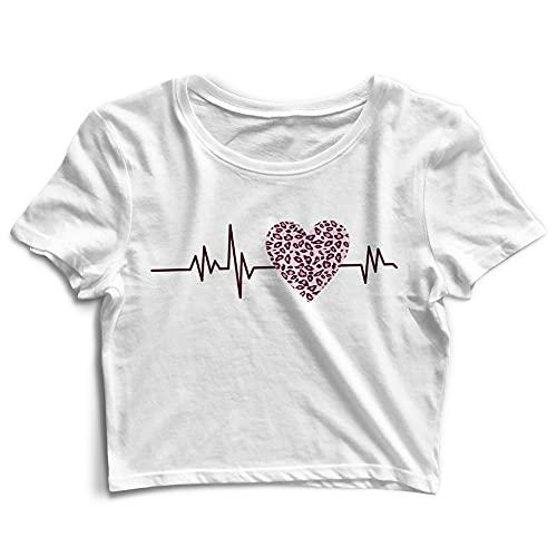 Blusa Blusinha Feminina Cropped Tshirt Camiseta Love Tamanho:M;Cor:Branco