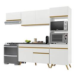 Cozinha Compacta 4 pç c/Armário e Balcão Mp3690 Veneza Gw Multimóveis Branca