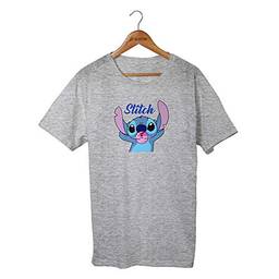 Camiseta T-shirt Lilo E Stitch Chiclete Desenho Retro (XG, CINZA)