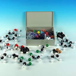 KKcare Conjunto de kit de modelo molecular 444 peças (modelo de 196 átomos + 244 chaves de link + 3 orbitais + 1 ferramenta) portátil para estudante/ensino/laboratório