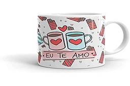 Canequeiro Store Te Amo Mais Que Chocolate Caneca de Porcelana Personalizada, Multicor, 10 x 10 x 10 cm