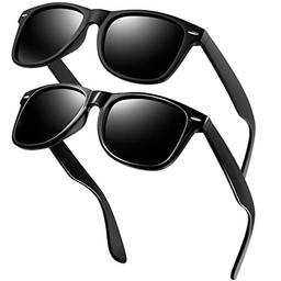 Óculos de Sol Polarizados Vintage Clássicas com Proteção UV, Óculos Dark Sol de Homens e Mulheres para Bicicleta Driving Fishing Running Baseball Golfe