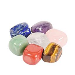 Supvox 7 peças de pedras de chacra naturais irregulares com cristais coloridos de chacra pedras de meditação para equilibrar o solo e acalmar
