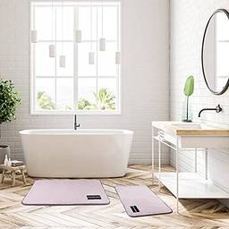 Tapete de banheiro antiderrapante, microfibra macia lavável na máquina Tapetes de banho de absorção de água 48x86,40x60 2 conjuntos /roxo …