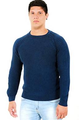 Suéter Tricô Estonado Monte Negro 7165 COR:Azul;Tamanho:GG;Gênero:Masculino