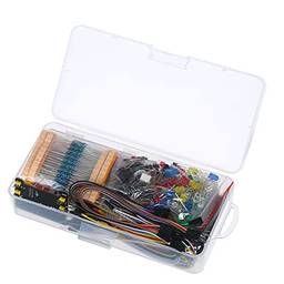 Staright 830 Conjunto de placa de ensaio Kit de iniciação de componentes eletrônicos DIY com caixa de plástico Compatível com Arduino R3 Component Package