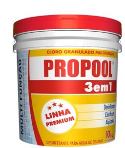 Balde cloro granulado Propool 3 em 1 HidroAll - 10 kg