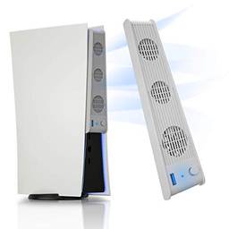TwiHill Ventilador de resfriamento PS5, Playstation 5 Cooler compatível com PS5 Digital Edition / PS5 Ultra HD - branco