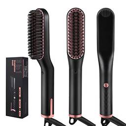 Alisador elétrico escova de aquecimento rápido 3 em 1 escova de alisamento e cabelo feminino adequado para cabelos longos e curtos