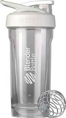 BlenderBottle Strada Shaker Cup Perfeito para Shakes de Proteína e Pré-Treino, 800 ml, Branco