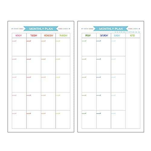 NUOBESTY Refil de papel tamanho A6 com 6 furos para fazer lista de inserção, fichário com folhas soltas, caderno diário semanal mensal (estilo 3)