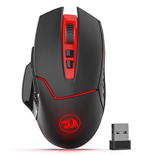 Redragon Mouse sem fio para jogos M690-1 com DPI Shifting, 2 botões laterais, 2400 DPI, design ergonômico, 8 botões-preto