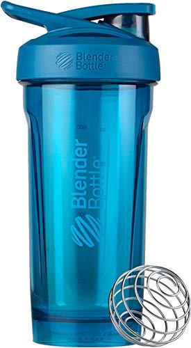 BlenderBottle Strada Shaker Cup Perfeito para Shakes de Proteína e Pré-Treino, 800 ml, Azul