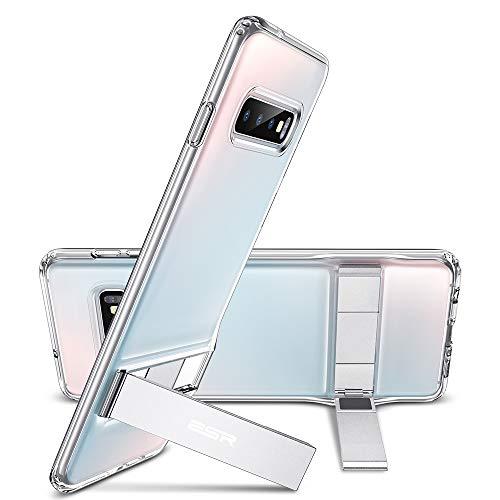 ESR Estojo de suporte de metal para Samsung S10, [Suporte vertical e horizontal] [Proteção contra quedas reforçada] TPU flexível Transprente