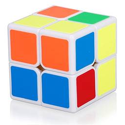 Cubo de velocidade 2x2x2 blocos de velocidade fáceis de girar blocos de cubos adesivos lisos quebra-cabeça brinquedos para crianças adultos multicoloridos bordas brancas