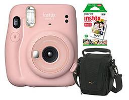 Câmera instantânea Fujifilm Instax Mini 11 Rosa + Bolsa + Filme Instax com 10 poses