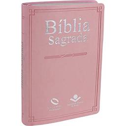 Bíblia Sagrada - Capa couro sintético rosa claro: Nova Almeida Atualizada (NAA)