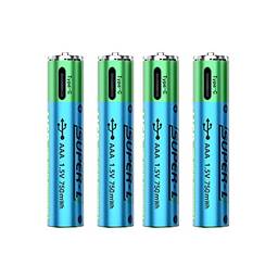 TwiHill AAA Batteries - Type C Rechargeable AAA Lithium Batteries - Li-ion Battery Cell - 1.5V / 750mAH - Not NI-MH/NI-CD/Alkaline Batteries - ECO-Friendly and Recyclable - No Memory Effect (4 pilhas AAA)