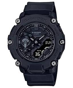 Casio Relógio masculino analógico G-Shock GA-2200BB-1ADR, preto, pulseira, Preto, One Size, alça