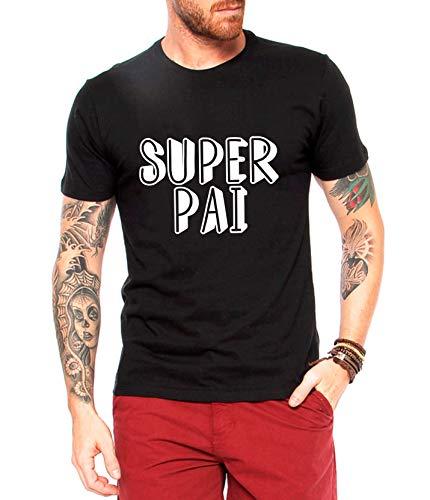 Camiseta Masculina Criativa Urbana Super Pai Dia Dos Pais Presente Preta