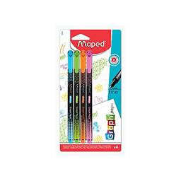 Caneta Fineliner, Maped, Graph' Peps, 749043, 0.4mm, 4 Cores